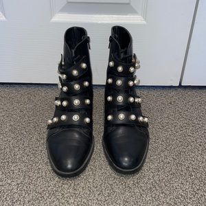 Zara Black & Pearl Booties